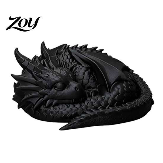 Cute Fantasy Desktop Ornament 3D Printed Golden Dragon Statue, Ornament, Collectible Stable Display Cabinet Piece Art Craft Toy, Unique Gift for Kids