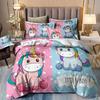 Rainbow Unicorn Duvet Cover Set Queen Size Glitter Rainbow Unicorn Bedding Set for Girls Teens Rainbow Unicorn Comforter Cover