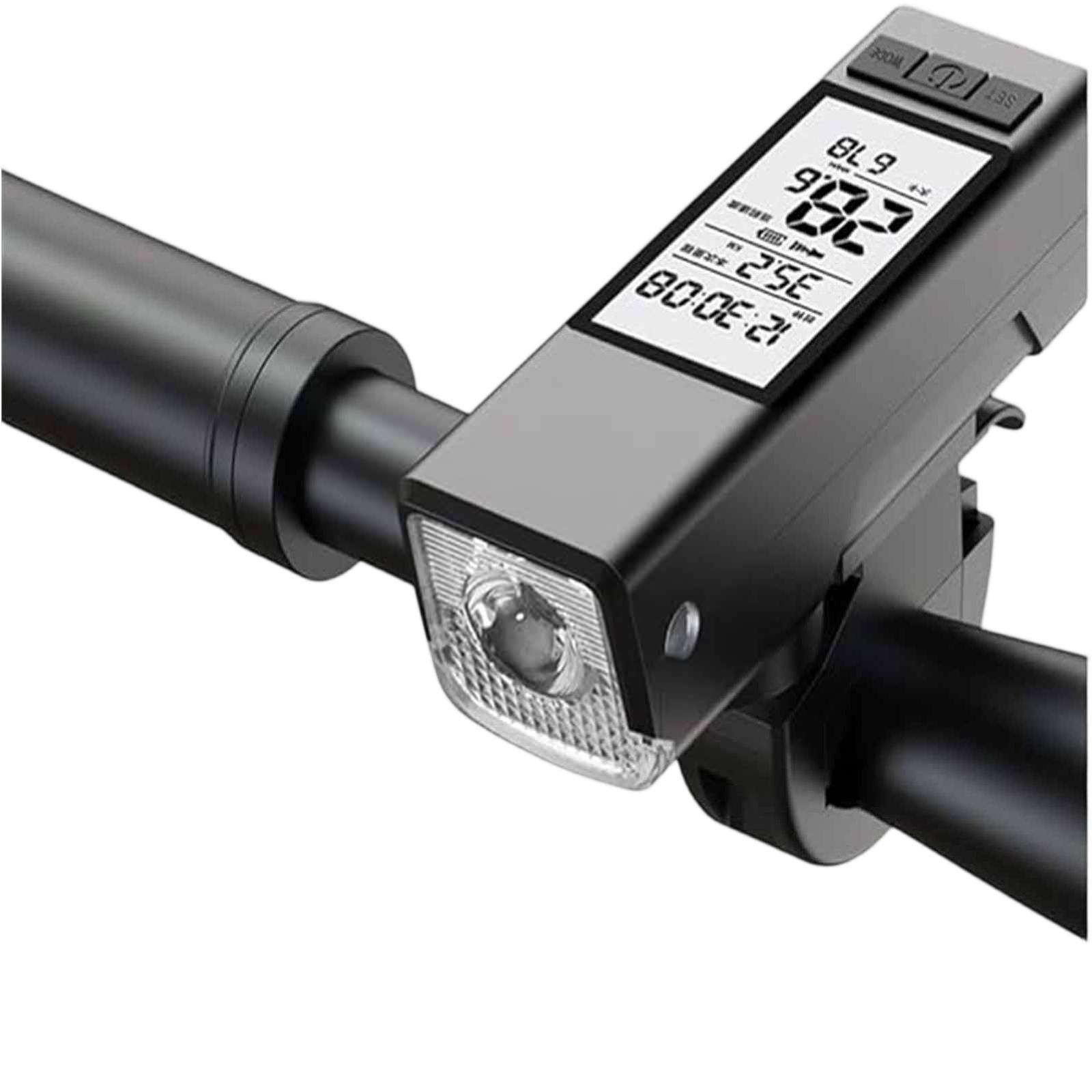 

Bike Headlight – Wireless Stopwatch Light with Remote Horn Control, Multi-Functional Front Lamp for Riding One Size чёрный