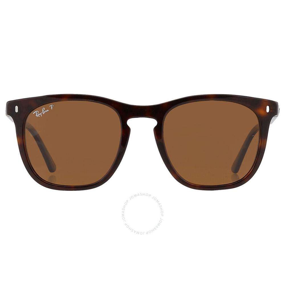 

Ray Ban Polarized Brown Square Unisex Sunglasses RB2210 902 57 53