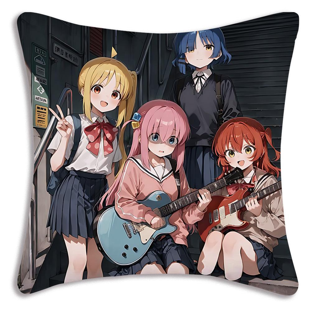 Anime B-Bocchi the Rocks Pillow Covers Cartoon Sofa Decorative Home Double-sided Printing Short Plush Cute Cushion Cover