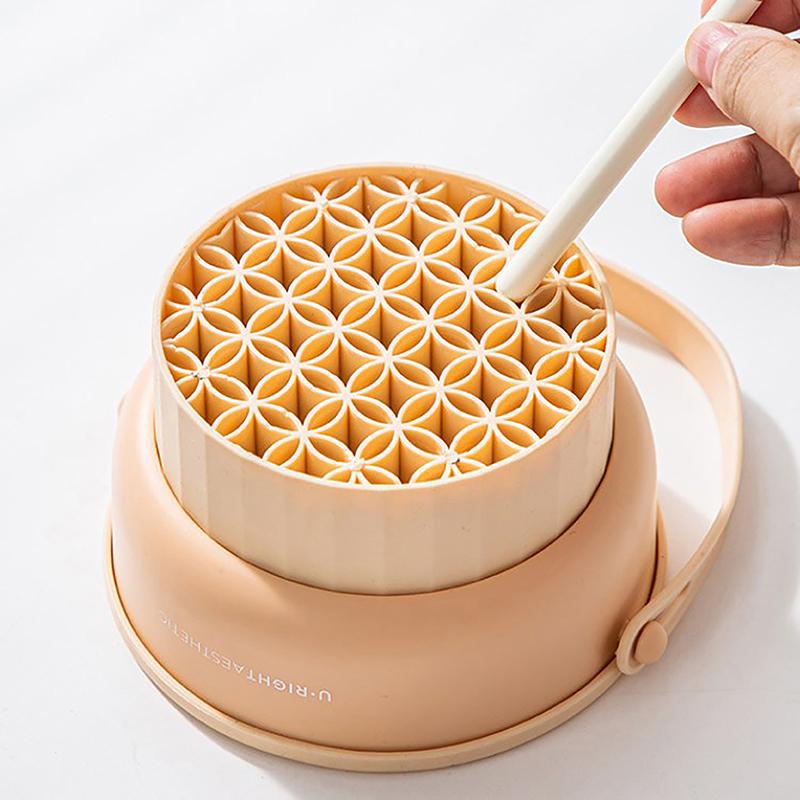 Makeup Brush Cleaning Bowl Beauty Egg Cleaning Tool Storage Set Brush Powder Puff Dry Cleaning Silicone Drying Shelf