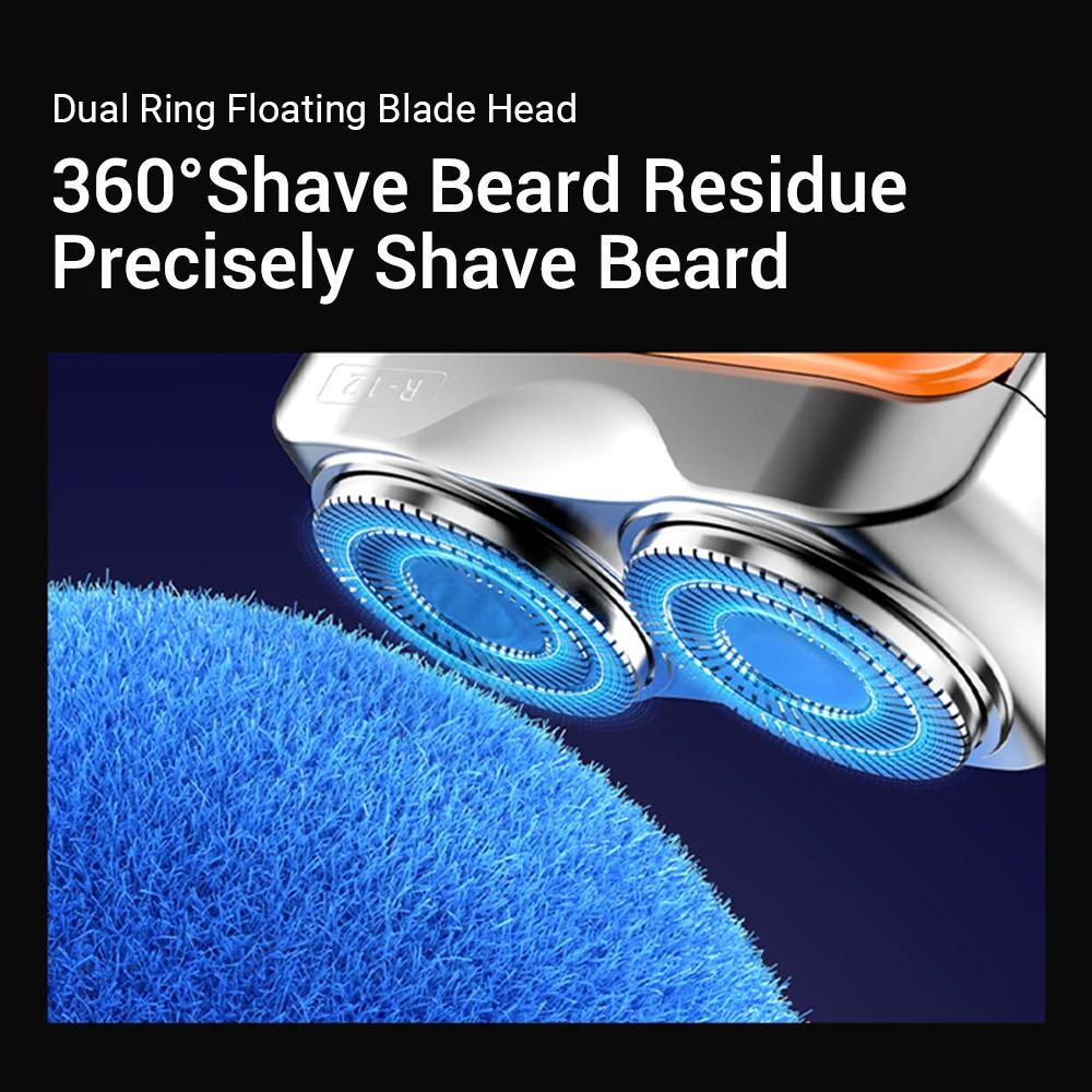 Electric Smart Shaver Home Digital Display Mini Dual Blade Wet Dry Travel Shaver Rechargeable 9000RPM Powerful Shaver for Men