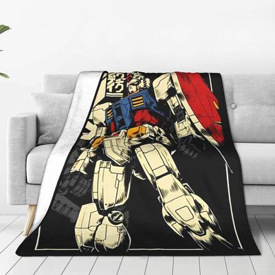 Gundam Vintage Blanket  Flannel Awesome Soft Throw Blankets for Home Spring Autumn