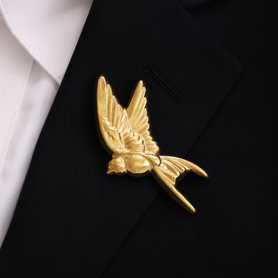 Retro Sparrow Brooch Female Delicate Bird Brooch Unique Design High-End Suit Pin Accessories