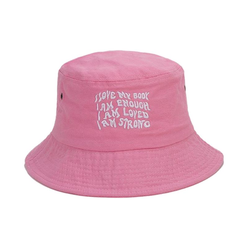 Embroidery Bucket Hat for Adult Outdoor Breathable Summer Spring Fisherman Hat