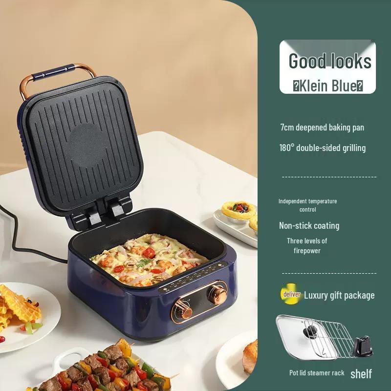 Electric Double-Sided Cake Maker & Grill: Multifunctional Deepened Griddle Pan with Pastry Feature - Ideal Gift