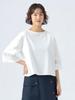 Beams Heart Tee with Lace Sleeves and Ponte Off One Size Women's L/S Pullover, White,