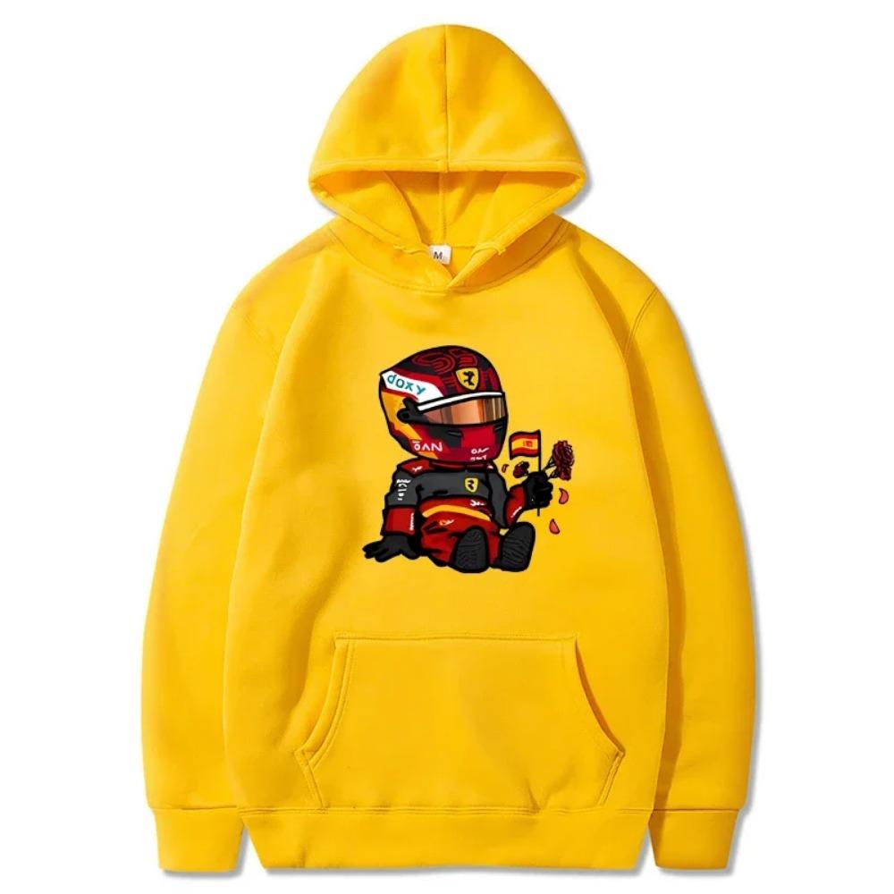 Hanorace Sainz Mini F1 pentru bărbați Jocuri cu desene animate Hanorace cu mânecă lungă Y2k Haine Bărbați Îmbrăcăminte Harajuku Streetwear Femei