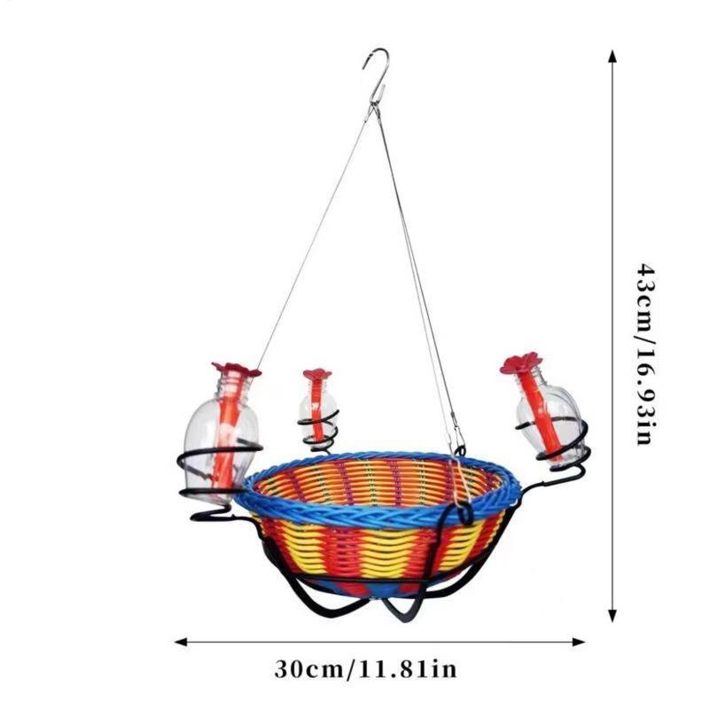 Small Hummingbird Feeder Leak-Proof Water Bowl Wild Bird Feeders With 3 Feeding Ports For Pets Garden Patio Yard Lawn Wildlife