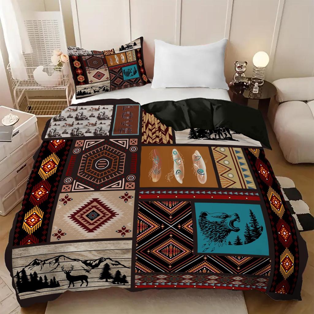 Animal Splicing 3D Digital Printing Three-Piece Set To Map Custom Bedding Quilt Cover