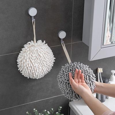 Asılı Şönil El Topu Emici Hızlı Kuruyan Kalınlaştırılmış El Havlusu Mutfak Banyo Yetişkinler ve Bebekler için Evrensel El Topu
