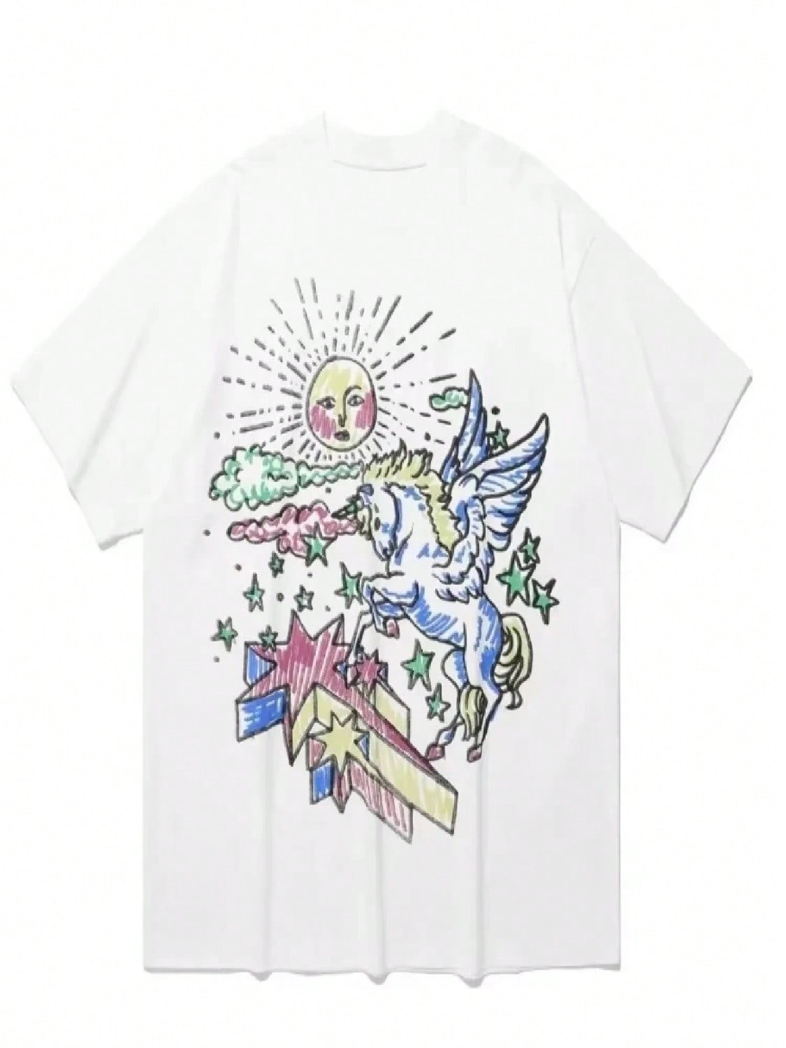 Summer Kid Clothes  Retro Painting High-Quality Cartoon Printed Men s And Women s T-Shirts Short-Sleeved Loose Casual Tees S