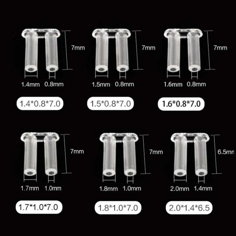 100Pcs 7Mm/2.2Mm Length Rimless Glasses Double Rubber Plug Lock Buckle For Prescription Glass Glasses Equipment Accessories