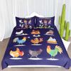 Chicken Duvet Cover King Queen Size Watercolor Rooster Bedding Set for Kids Teens Adults Farm Animal Polyester Comforter Cover