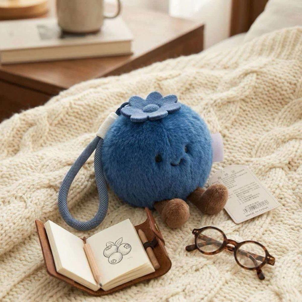Simulation Blueberry Blueberry Plush Keychain Soft Blueberry Plush Bag Charm Bag Decor
