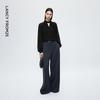 LANGZI Stylish Hollow Stand-Up Collar Lantern Sleeve Blouse