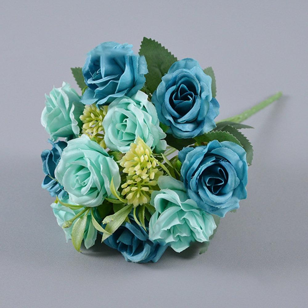 Silk Artificial Rose Bouquet 10 Heads Artificial Flowers  Wedding Decoration Flowers