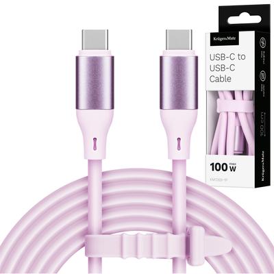 USB C - USB C Cable 100 W 1 M Silicone Pink Kruger&Matz Basic