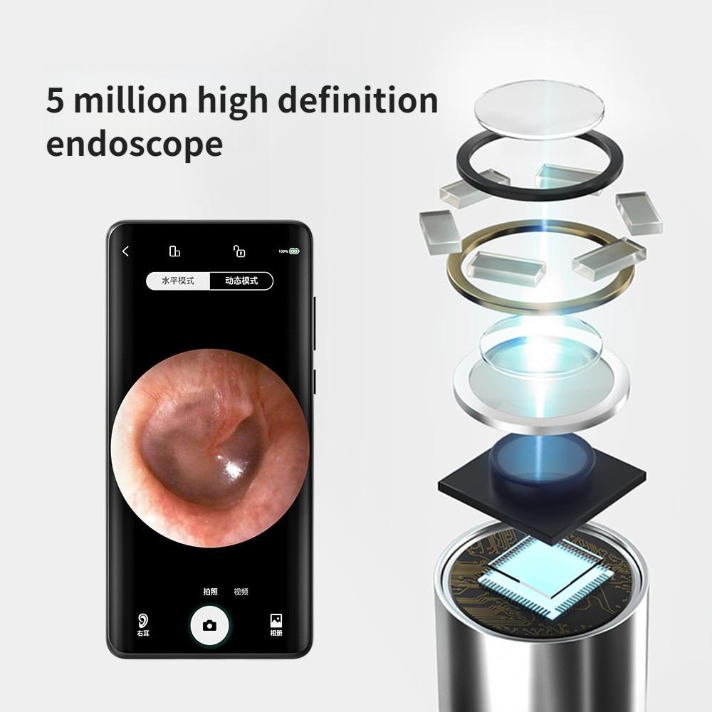 High Definition Intelligent Visual Earpick WiFi Connection Endoscope Flashlight Ear Cleaning Tool Set