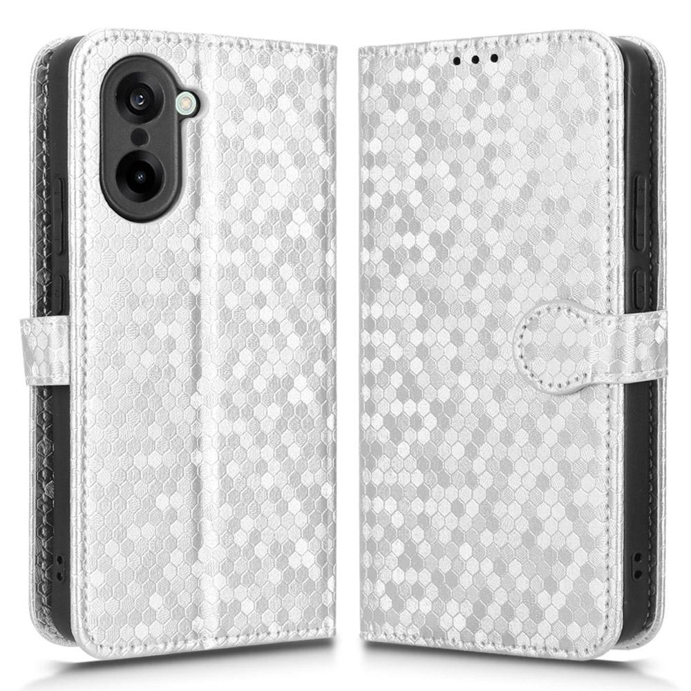 For OnePlus Nord CE5 5G/Ace 5 Racing 5G Wallet Case Dot Pattern Imprint PU Leather Phone Cover with Wrist Strap