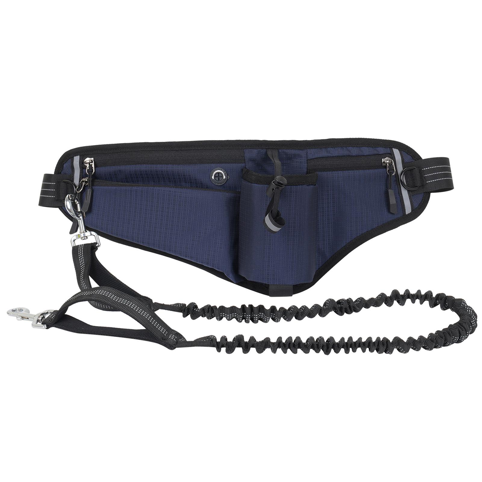 Colete de Cintura para Cães com Mãos Livres  Resistente à Água  Refletivo Noturno  Grande Capacidade para Cão de Exterior azul escuro