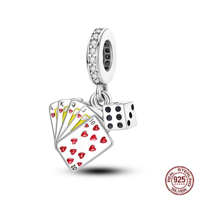 New 925 Sterling Silver Red Color Series Heart Shape Charms Beads Lucky Jewelry Gifts