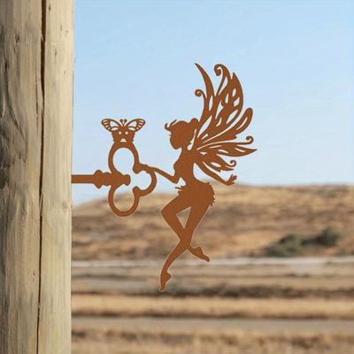 Metal Silhouette Wall Art Sculpture Fairy Garden Decor