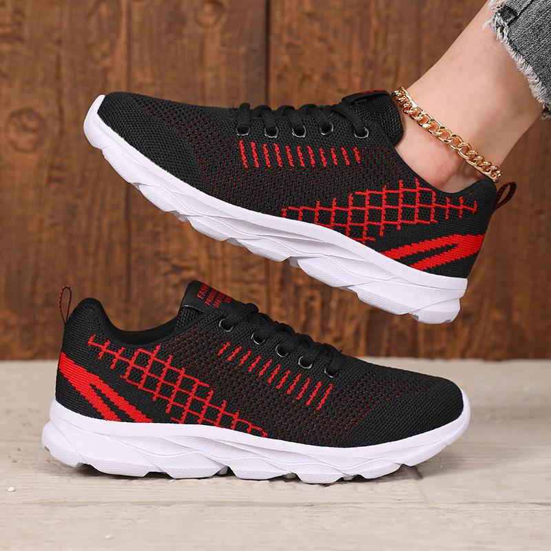 Foreign Trade Spot Women's Shoes Spring and Autumn Mesh Shoes Lightweight Soft-soled Sports Shoes Women's Flat Heels Non-slip Running Shoes Low Heels