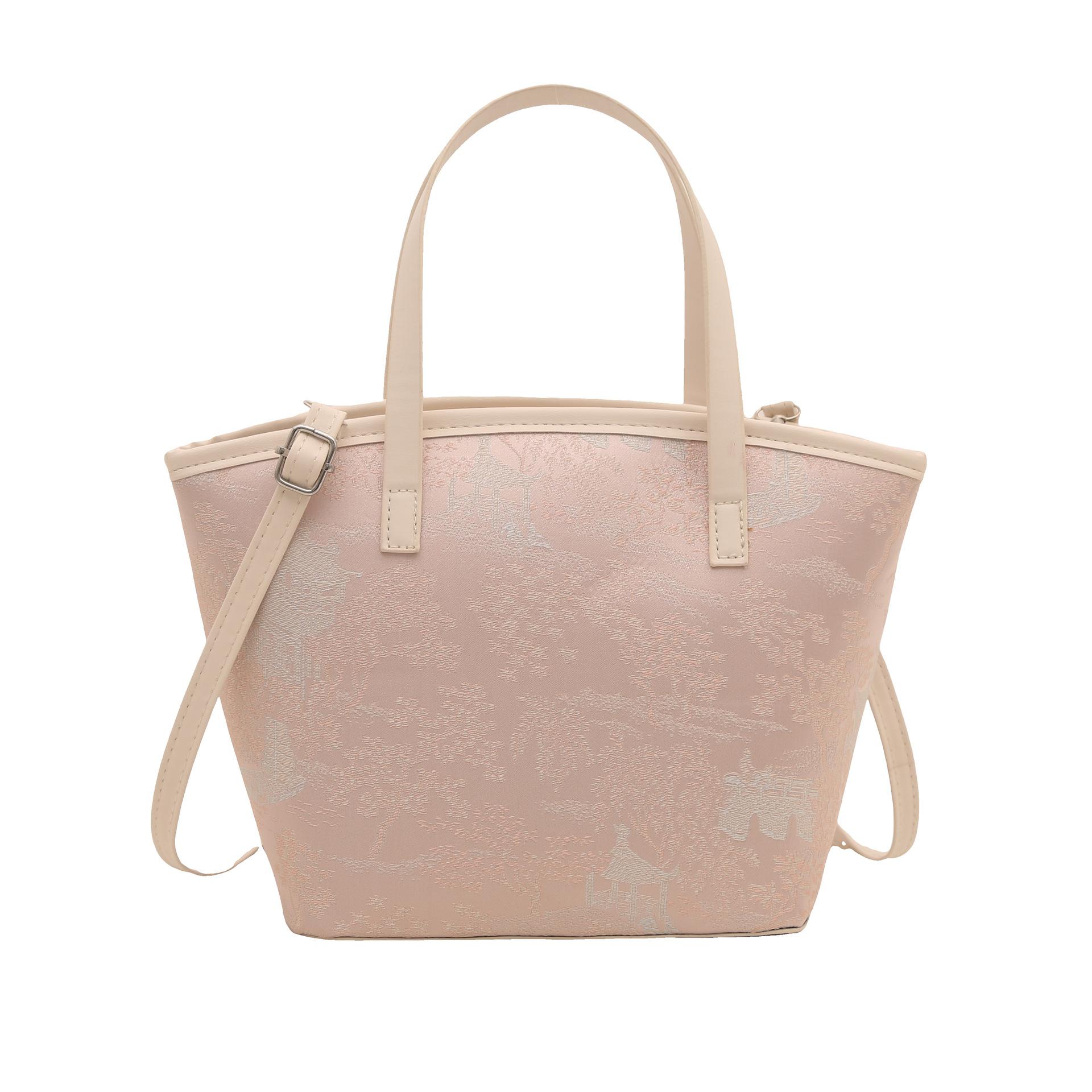 

New Chinese style national style hand bag women s new trendy shoulder bag casual versatile messenger bucket bag рожевий