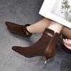 Pointed-toe Ankle Boots, New High Heels, Slim Fashion Boots with Fleece Comfort Women's Shoes