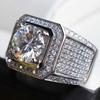 White Golden Iced Out Hip Hop Engagement Ring 7-13 Sizes CZ Pinky Full Crystal Men Women Sale Jewelry
