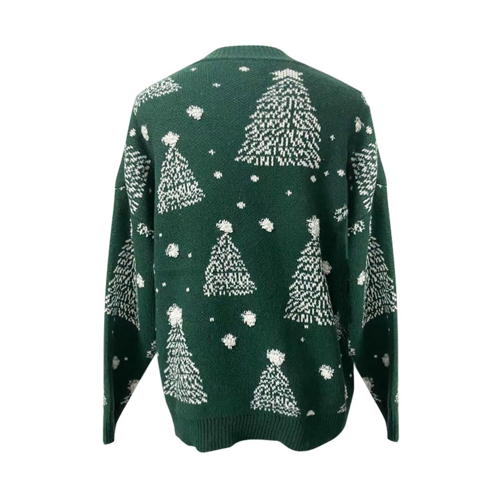 Women's Casual  Knitted Long Sleeve Pullover Sweater Knitted Top Christmas