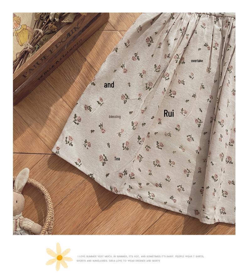 French Floral Doll Collar Long Sleeve Dress: Autumn 2026 Lace-Pleated Princess Style for Girls