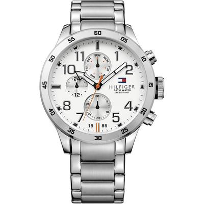 Trent Wit Wijzerplaat Zilver Roestvrij Staal Armband Heren Kwarts Horloge 1791140
