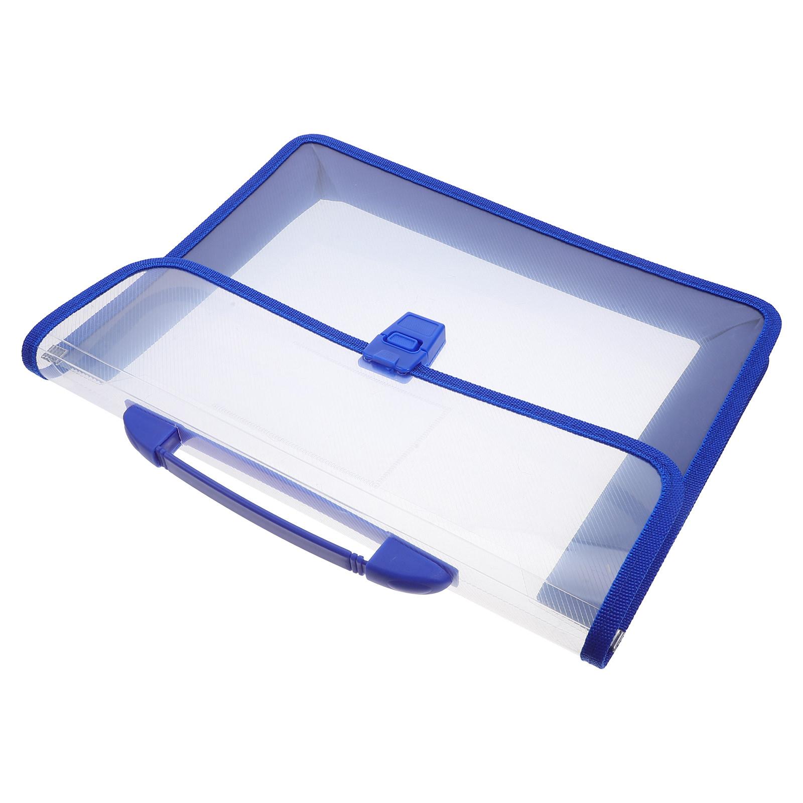 1Set Transparent Waterproof File Folder Plastic Document Bag Expandable Snap Button Closure Label Card Portable Office Travel China Mainland