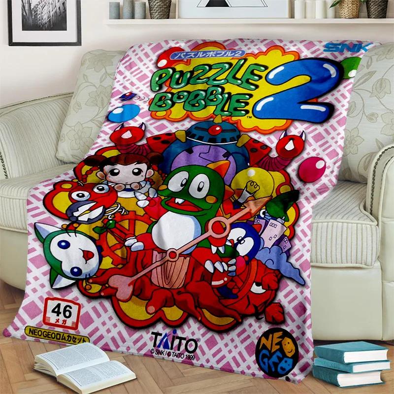 Bubble Bobble Cartoon Game Gamer 3D Blanket,Soft Throw Blanket for Home Bedroom Bed Sofa Picnic Travel Office Cover Blanket Kids