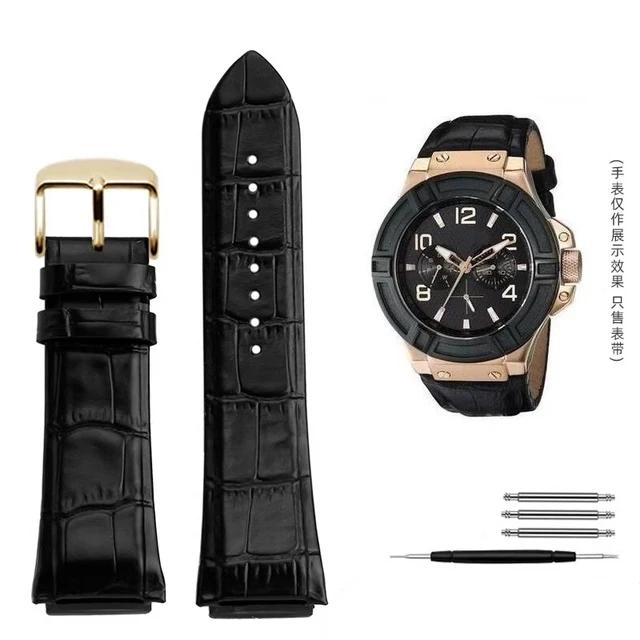 Genuine Leather Watchband For GUESS Watch U0247G3 W1058G2 W0040G3 W0040G7 W0281G Series Strap Bracelet Watch Accessories 22mm