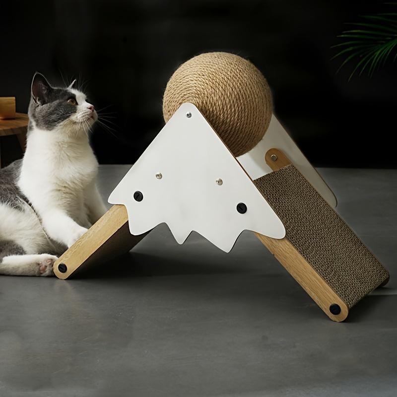 Langlebiges und langlebiges vertikales Katzenkratzbrett mit Sisalball für endlosen Spaß
