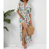Women's Casual And Fashionable Deep V-Waist Dress, Seaside Beach Vacation Dress