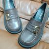 British Love Women's 2025 Spring New Flat-soled Single Shoes Soft-soled Versatile Small Leather Shoes One-pedal Single Shoes Women