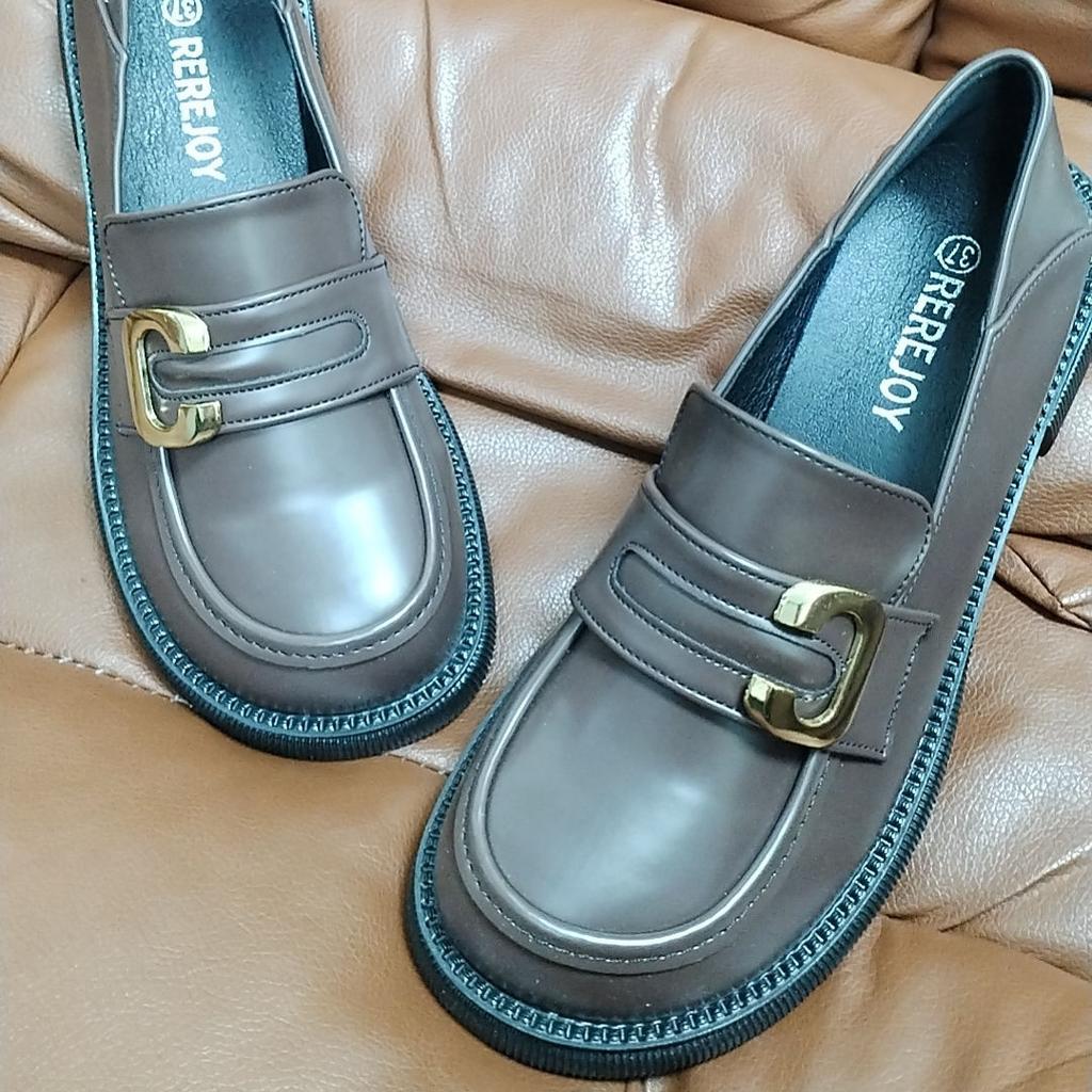 British Love Women's 2025 Spring New Flat-soled Single Shoes Soft-soled Versatile Small Leather Shoes One-pedal Single Shoes Women