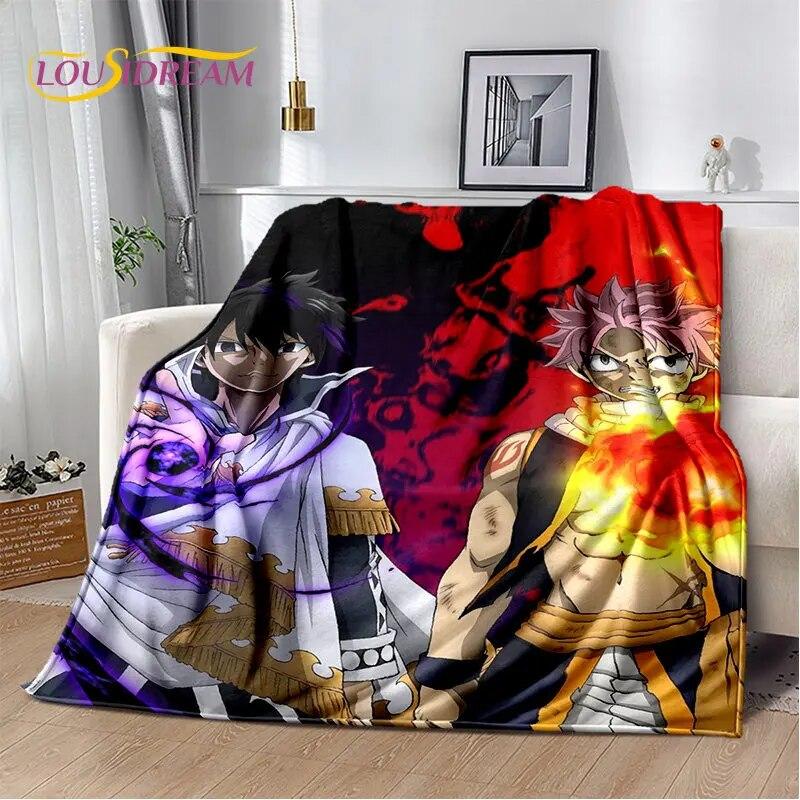 Fairy Tail Japan Anime Cartoon Soft Plush Blanket,Flannel Blanket Throw Blanket for Living Room Bedroom Bed Sofa Picnic Cove Kid