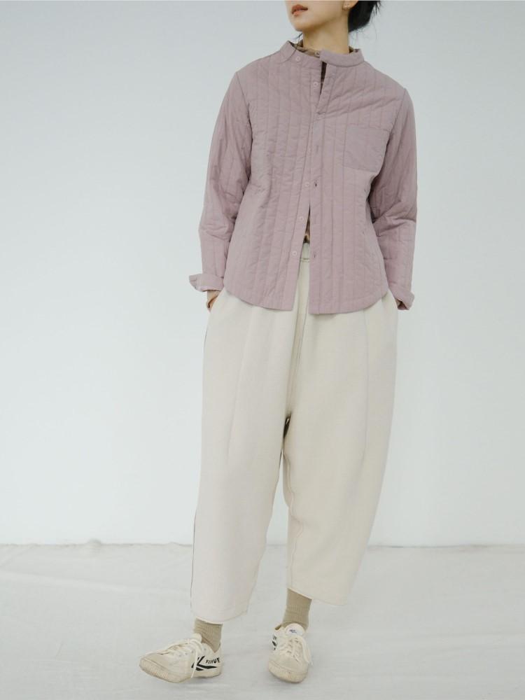 Johnature Neformální límec bavlněné oblečení pro ženy jarní móda jednobarevné bavlněné oblečení s jedním nádechem