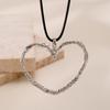 Sweet and Cool Exaggerated Big Love Necklace Metal Velvet Collar for Women, Versatile