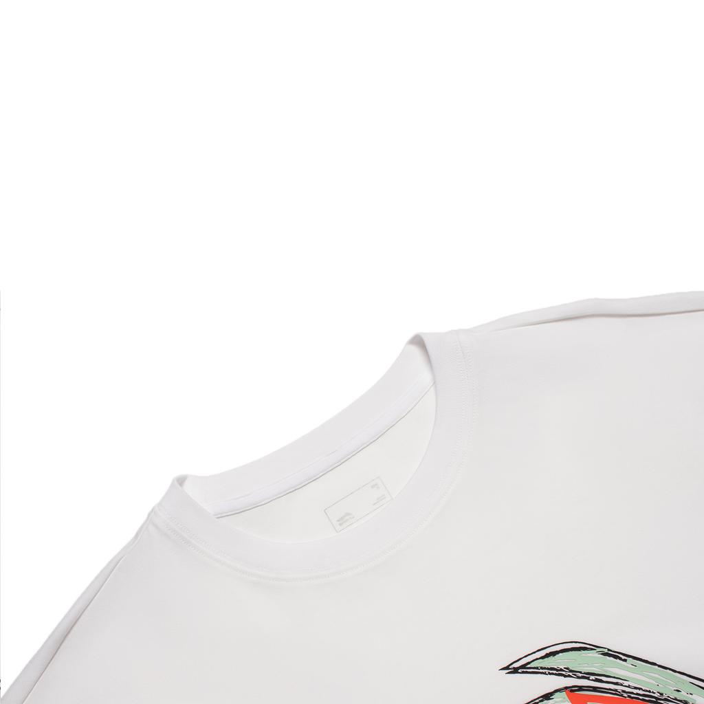 Li-Ning White Graffiti Vintage Hand-Painted Loose Comfortable Versatile Short Sleeve T-Shirt Men Tops ASDX745-2