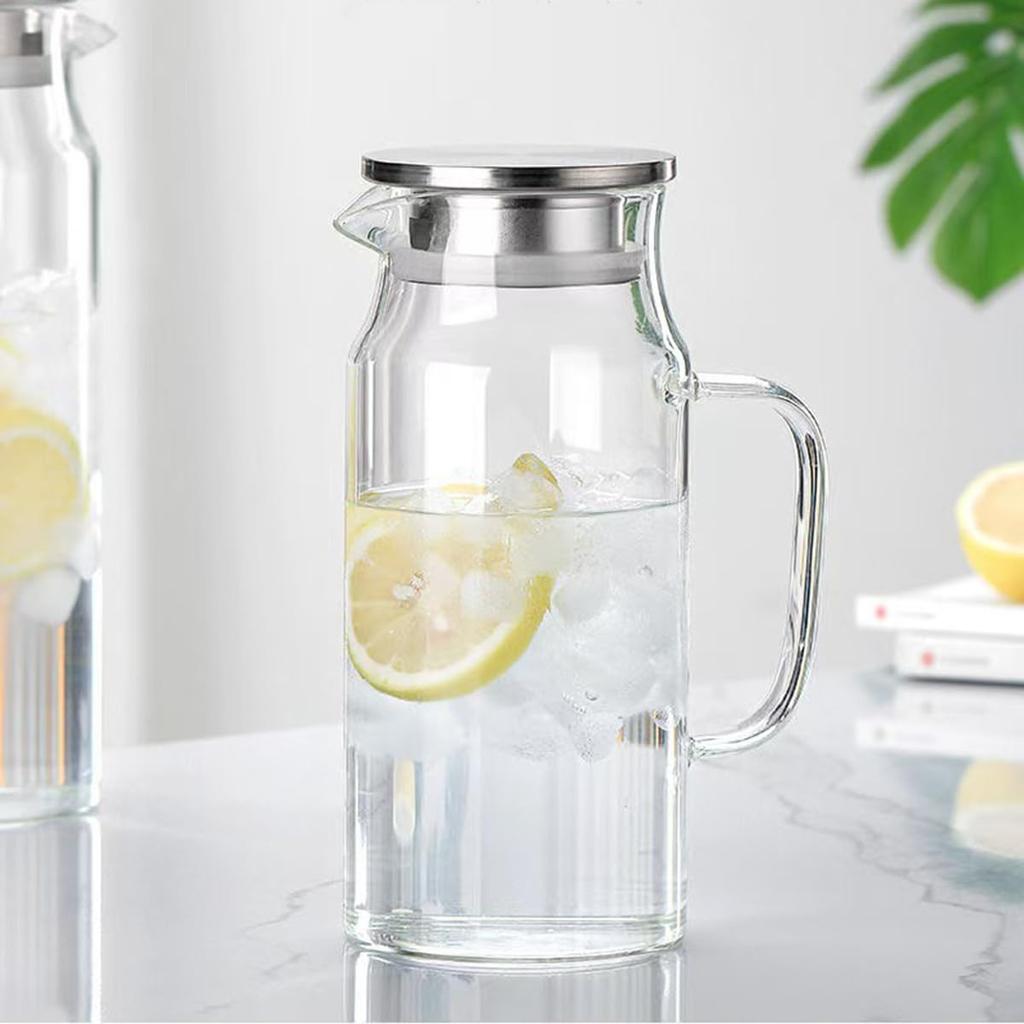 Barley Tea Pitcher, 1500ml Teapot, Stovetop-Safe, Stainless Steel Lid, Refrigerator-Safe, Wide Mouth, Easy to Clean