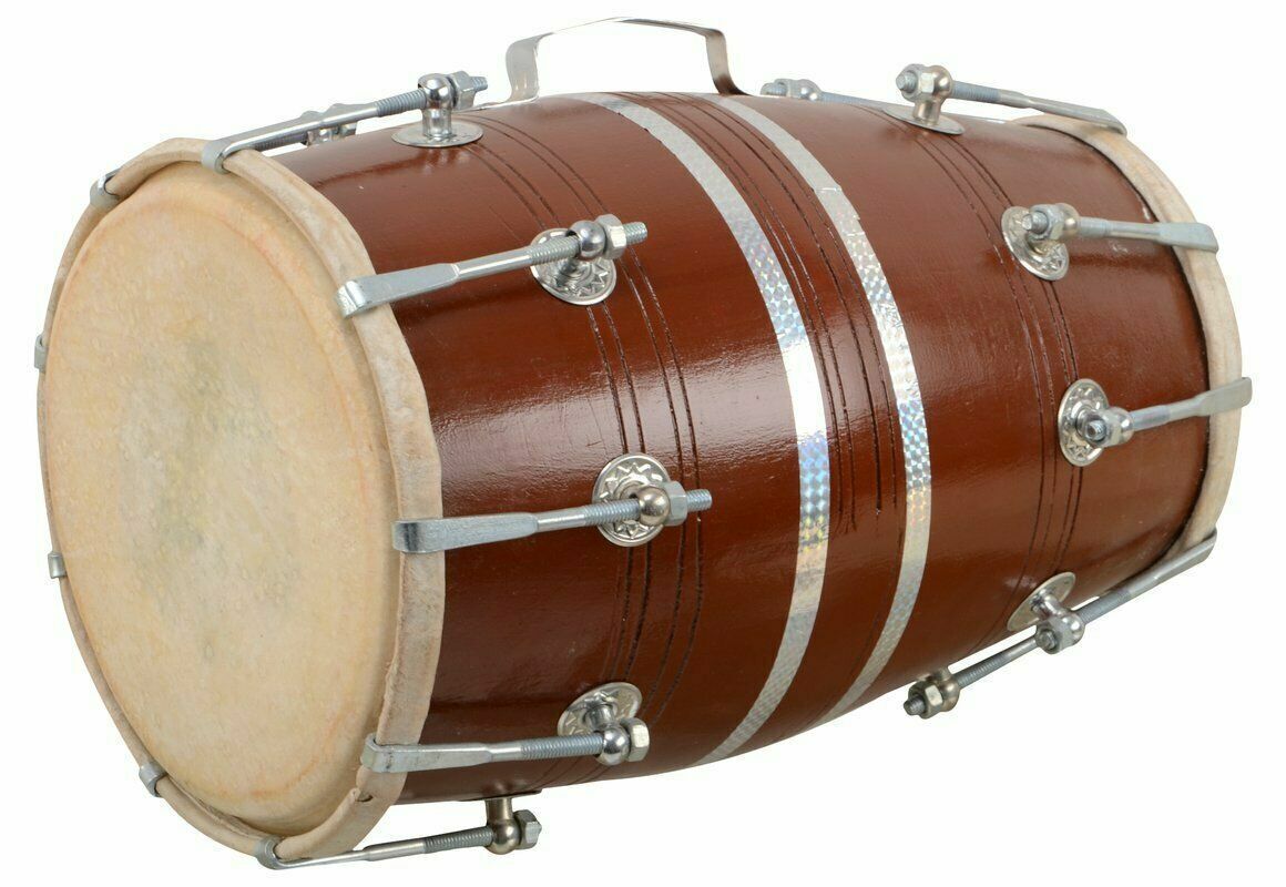 Traditional Musical Instrument Wedding Kirtan Dholak / Dholki Nut Bolt Type with Cover – Handmade Indian Folk Percussion