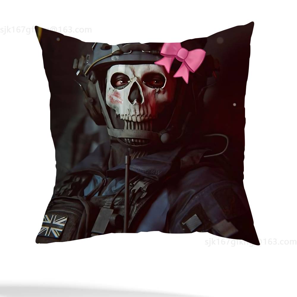 Game Call of Duty Pillow Case Anti-dustmite Pillowcase Invisible zipper silky short plush Sofa cushion cover