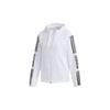 Chaqueta con Capucha y Cordón de Ajuste con Estampado de Letras de Tres Rayas Neo para Mujer Chaquetas Blanco FP7472
